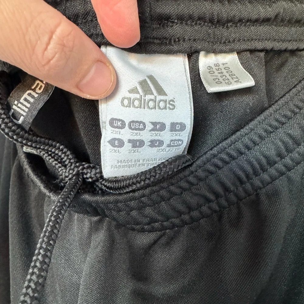 Adidas Men's Black Athletic Shorts with White Accents Size 2XL